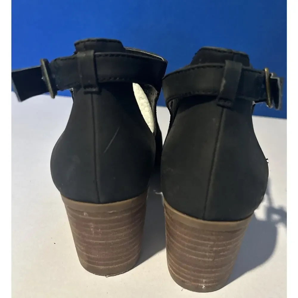 Jessica Simpson Barri Black Perforated Peep Toe Ankle Booties Women’s 9M